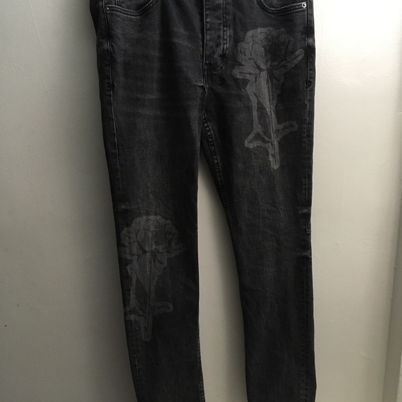 Ksubi Mens Jean Black Size 33 Chitch Mid Long Rise Slim Tapered Leg Full Length